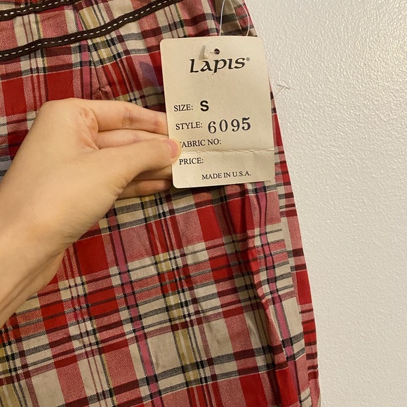 Vintage Lapis Plaid Capris - Picture 4 of 5